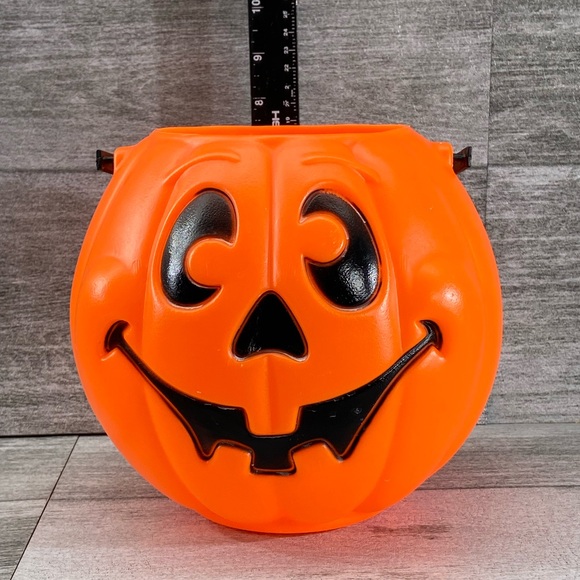 Jack O Lantern Pumpkin Bucket 1997 Vtg Trick Or Treat Grand Venture Halloween - Picture 14 of 14